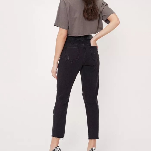 High waisted distressed denim jeans - Picture 2 of 7